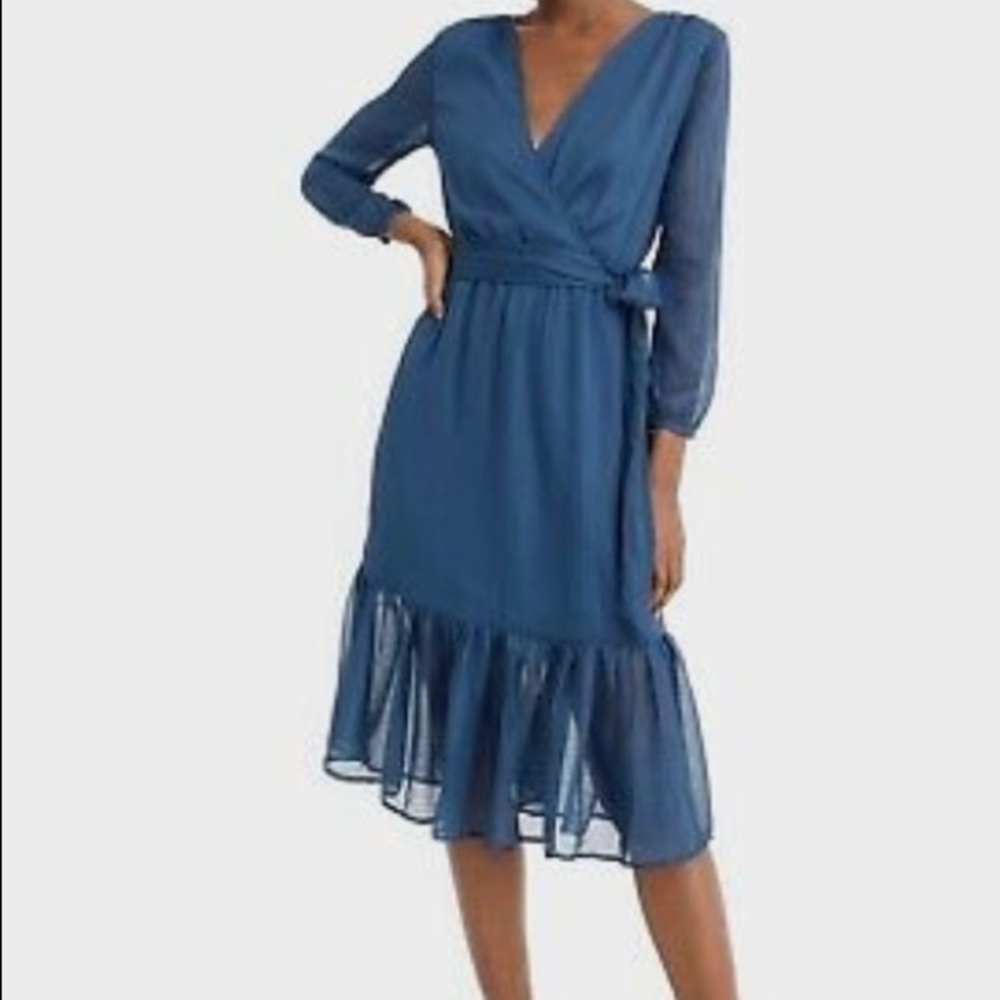 J. Crew Blue Midi Dress